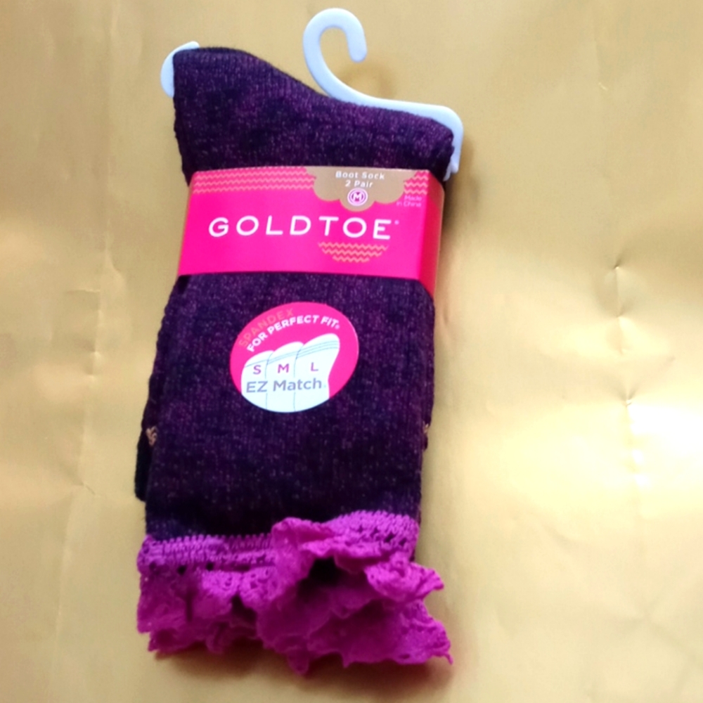 2 pair GOLD TOE Socks sz M